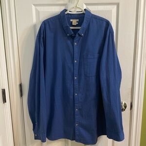 carbon2cobalt Micro Dot Blue Button Down Shirt Men’s Size XL Tall Cotton Office